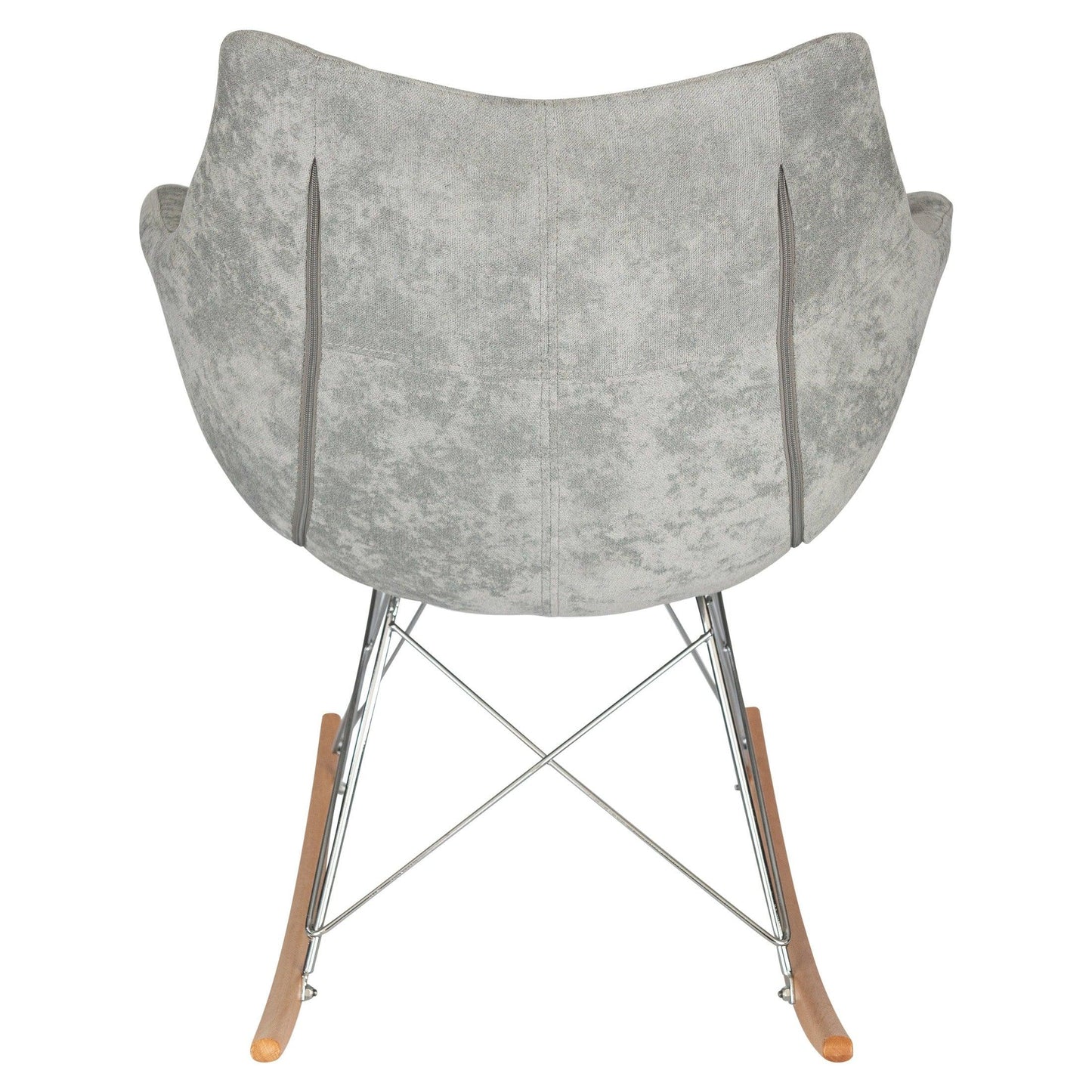 Willow Modern Petite Twill Upholstered Fabric/Velvet with Eiffel Base Rocking Chair - Elax Furniture
