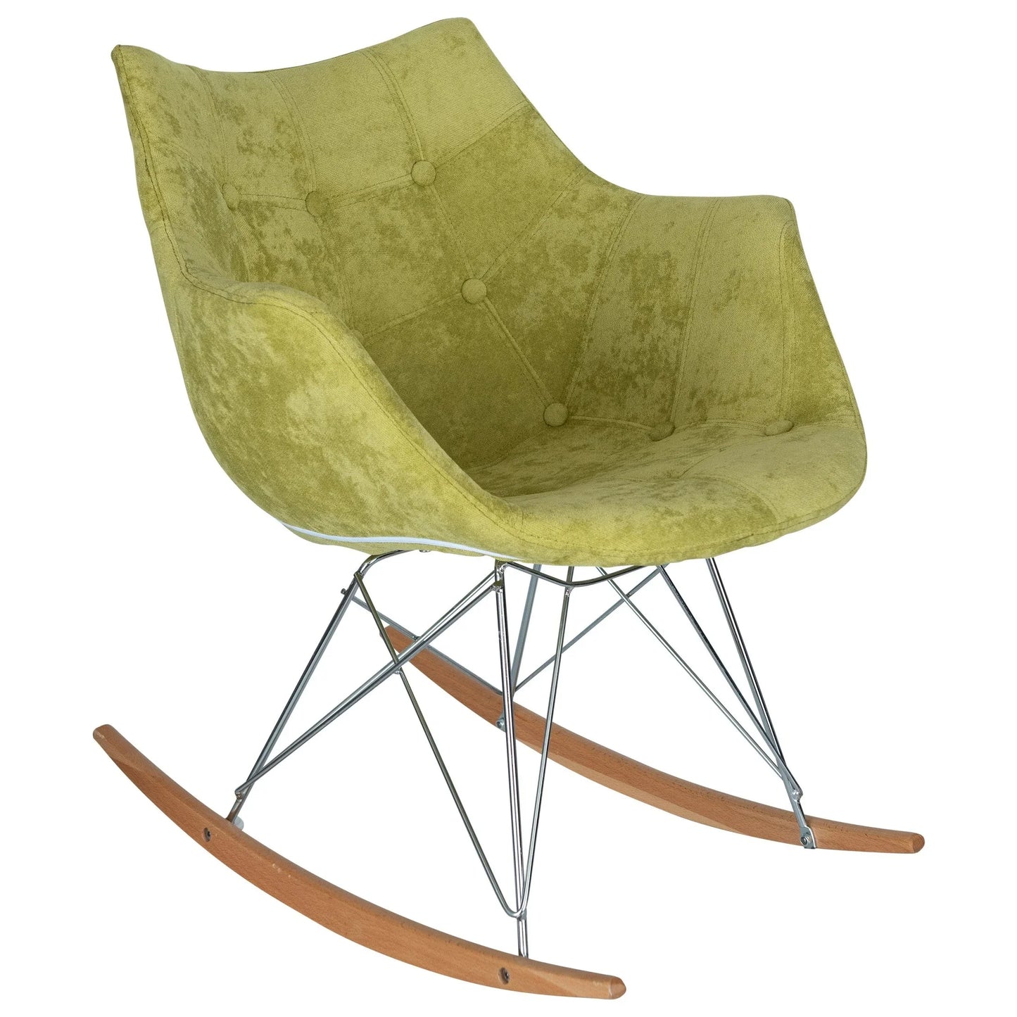 Willow Modern Petite Twill Upholstered Fabric/Velvet with Eiffel Base Rocking Chair - Elax Furniture