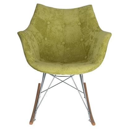 Willow Modern Petite Twill Upholstered Fabric/Velvet with Eiffel Base Rocking Chair - Elax Furniture