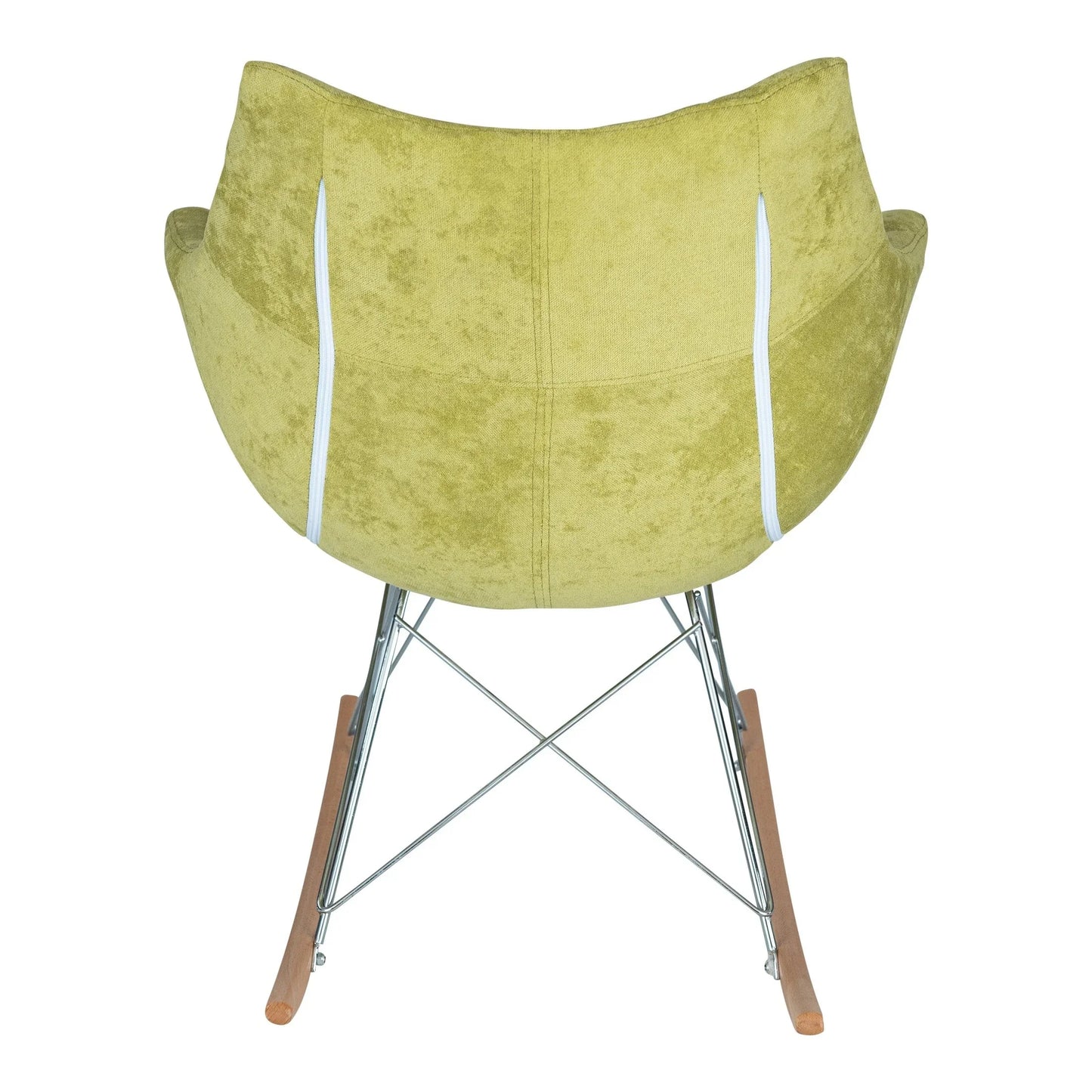 Willow Modern Petite Twill Upholstered Fabric/Velvet with Eiffel Base Rocking Chair - Elax Furniture
