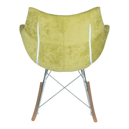 Willow Modern Petite Twill Upholstered Fabric/Velvet with Eiffel Base Rocking Chair - Elax Furniture