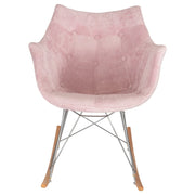 Willow Modern Petite Twill Upholstered Fabric/Velvet with Eiffel Base Rocking Chair - Elax Furniture