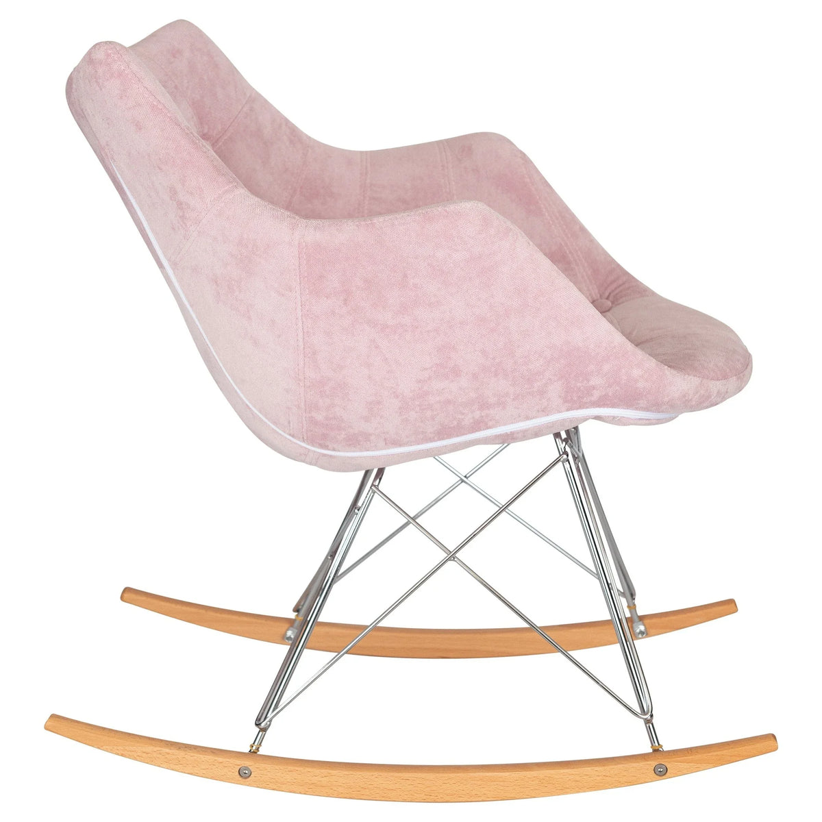 Willow Modern Petite Twill Upholstered Fabric/Velvet with Eiffel Base Rocking Chair - Elax Furniture
