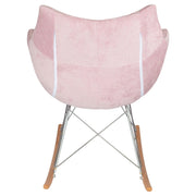 Willow Modern Petite Twill Upholstered Fabric/Velvet with Eiffel Base Rocking Chair - Elax Furniture
