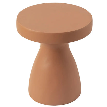 Wisp 16" Modern Wide Round Fiberstone Hourglass Design Side Table