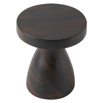 Wisp 16" Modern Wide Round Fiberstone Hourglass Design Side Table