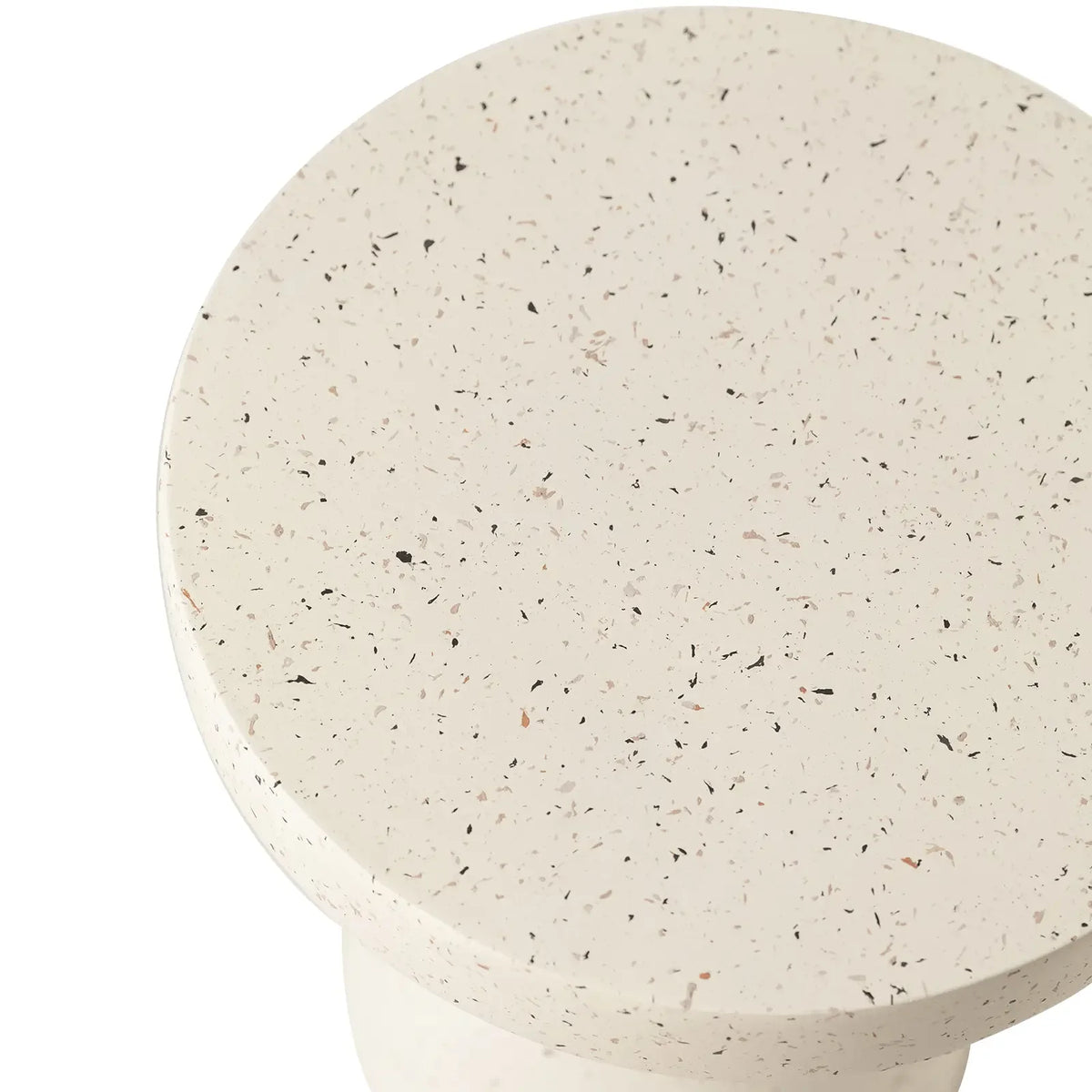 Wisp 16" Modern Wide Round Fiberstone Hourglass Design Side Table