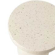 Wisp 16" Modern Wide Round Fiberstone Hourglass Design Side Table