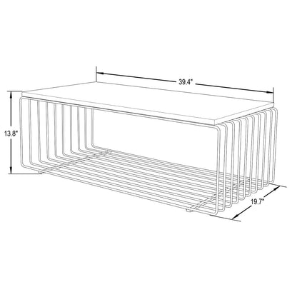 Walden Rectangular Coffee Table with Ash Wood Tabletop in Black Steel Frame - Elax Furniture