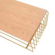 Walden Rectangular Coffee Table with Ash Wood Tabletop in Black Steel Frame - Elax Furniture
