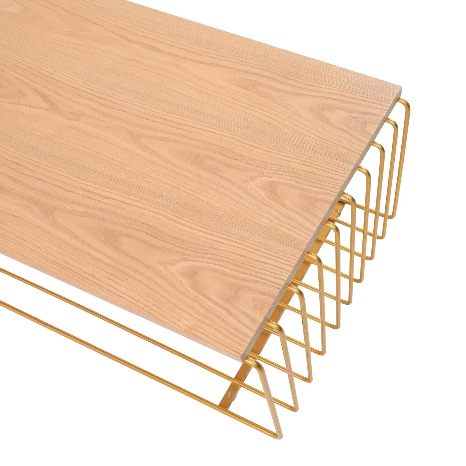 Walden Rectangular Coffee Table with Ash Wood Tabletop in Black Steel Frame - Elax Furniture