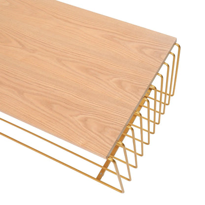 Walden Rectangular Coffee Table with Ash Wood Tabletop in Black Steel Frame - Elax Furniture