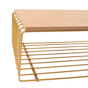 Walden Rectangular Coffee Table with Ash Wood Tabletop in Black Steel Frame - Elax Furniture