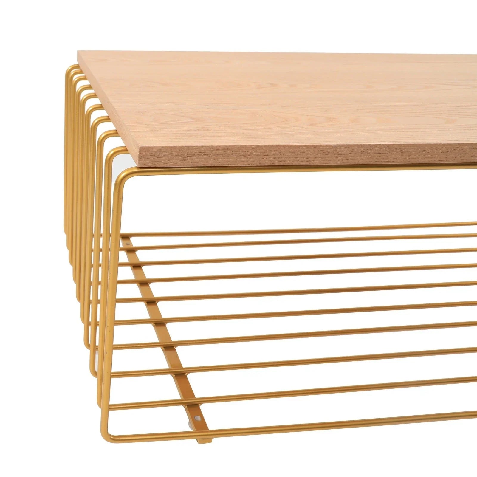 Walden Rectangular Coffee Table with Ash Wood Tabletop in Black Steel Frame - Elax Furniture