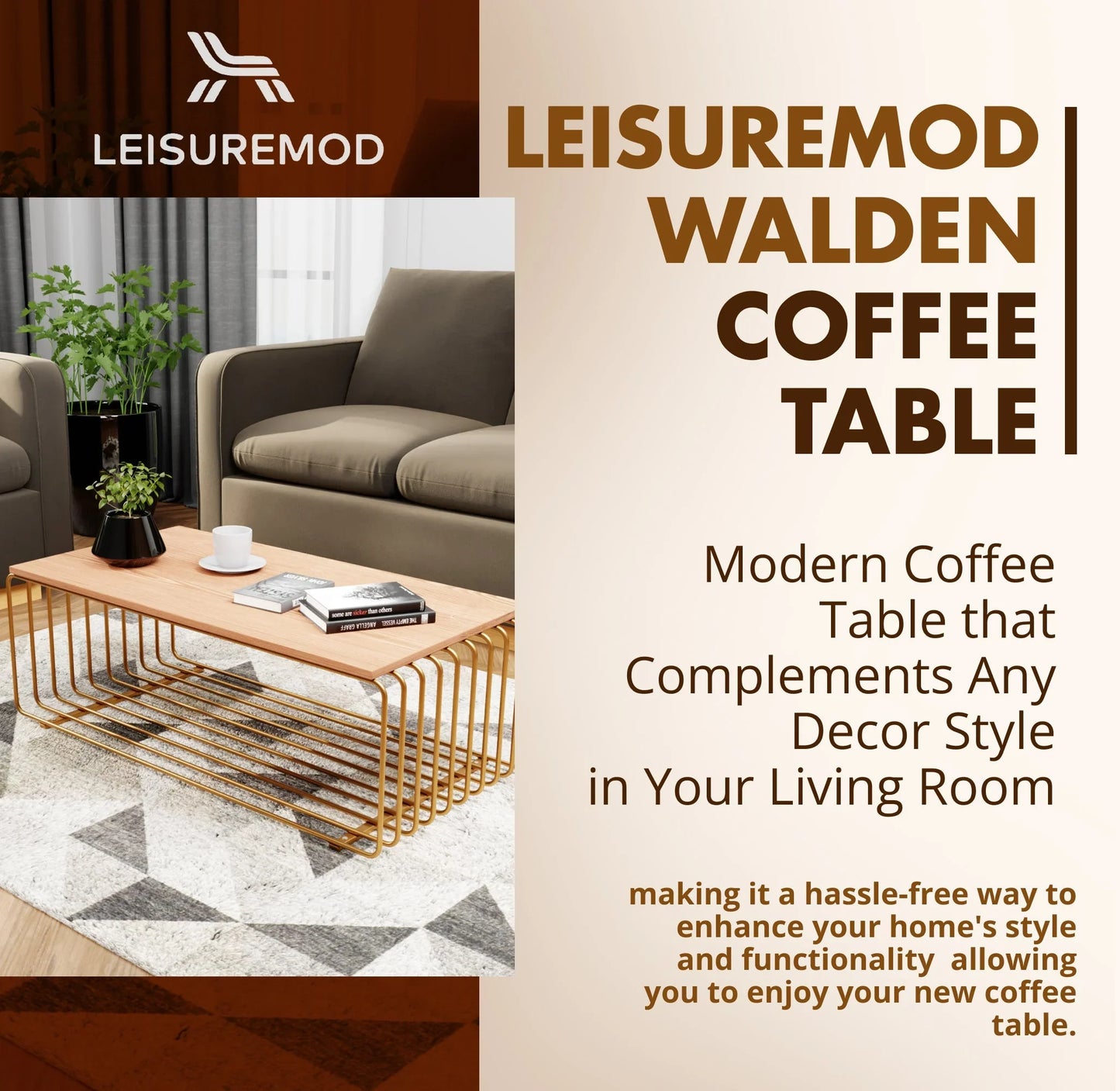 Walden Rectangular Coffee Table with Ash Wood Tabletop in Black Steel Frame - Elax Furniture