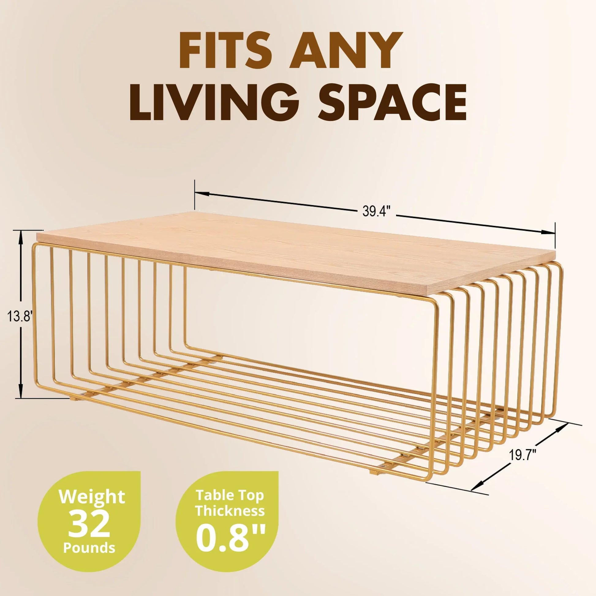 Walden Rectangular Coffee Table with Ash Wood Tabletop in Black Steel Frame - Elax Furniture