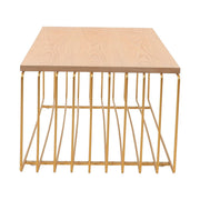 Walden Rectangular Coffee Table with Ash Wood Tabletop in Black Steel Frame - Elax Furniture