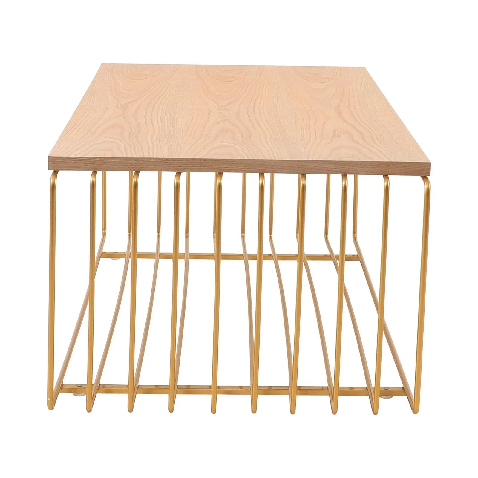 Walden Rectangular Coffee Table with Ash Wood Tabletop in Black Steel Frame - Elax Furniture