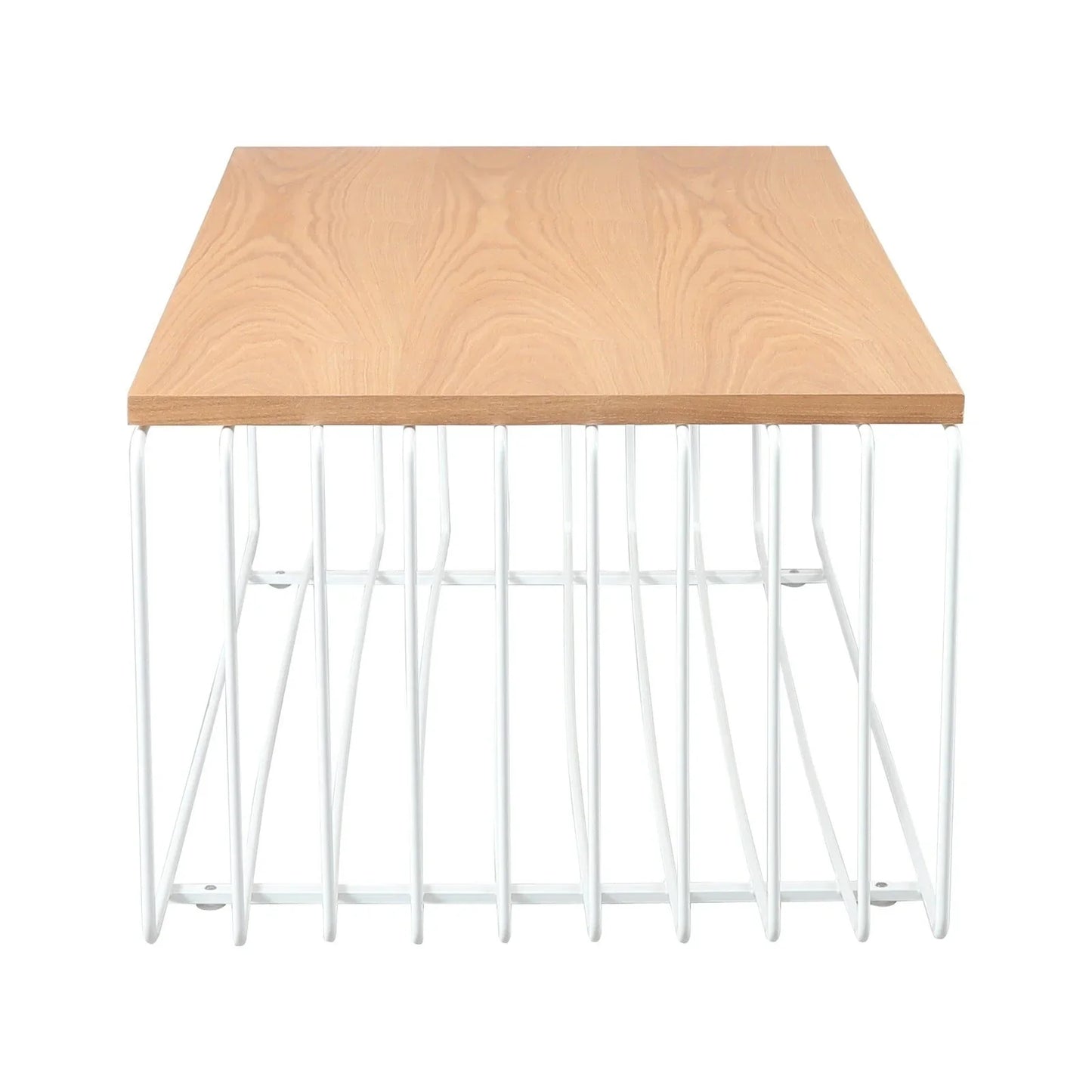 Walden Rectangular Coffee Table with Ash Wood Tabletop in Black Steel Frame - Elax Furniture