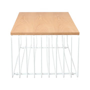 Walden Rectangular Coffee Table with Ash Wood Tabletop in Black Steel Frame - Elax Furniture