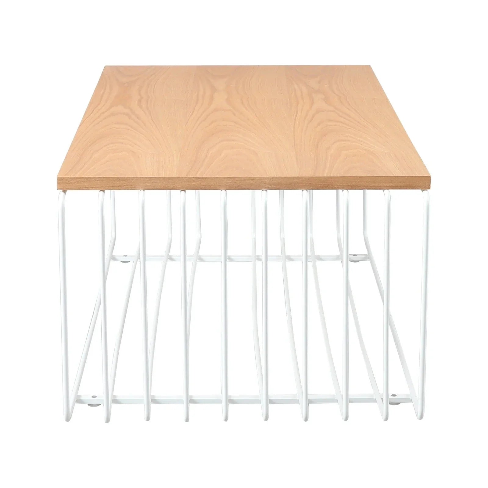 Walden Rectangular Coffee Table with Ash Wood Tabletop in Black Steel Frame - Elax Furniture