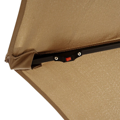 Willry Modern Outdoor 10 Ft Offset Cantilever Hanging Patio Umbrella With Solar Powered LED - Elax Furniture