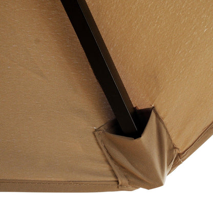 Willry Modern Outdoor 10 Ft Offset Cantilever Hanging Patio Umbrella With Solar Powered LED - Elax Furniture