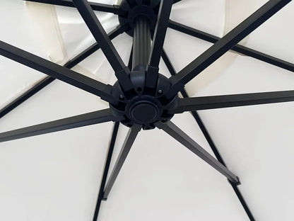 Willry Modern Outdoor 10 Ft Offset Cantilever Hanging Patio Umbrella With Solar Powered LED - Elax Furniture