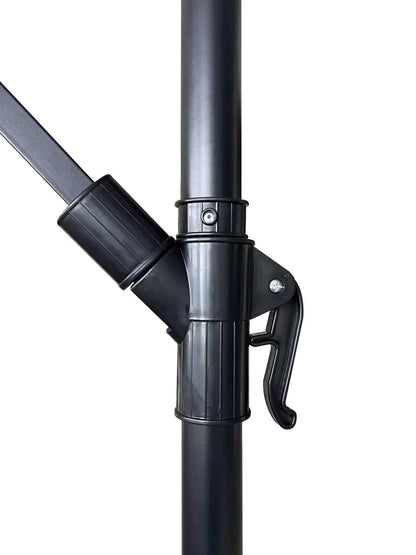 Willry Modern Outdoor 10 Ft Offset Cantilever Hanging Patio Umbrella With Solar Powered LED - Elax Furniture