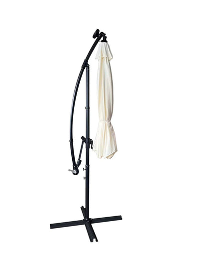 Willry Modern Outdoor 10 Ft Offset Cantilever Hanging Patio Umbrella With Solar Powered LED - Elax Furniture