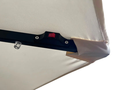 Willry Modern Outdoor 10 Ft Offset Cantilever Hanging Patio Umbrella With Solar Powered LED - Elax Furniture