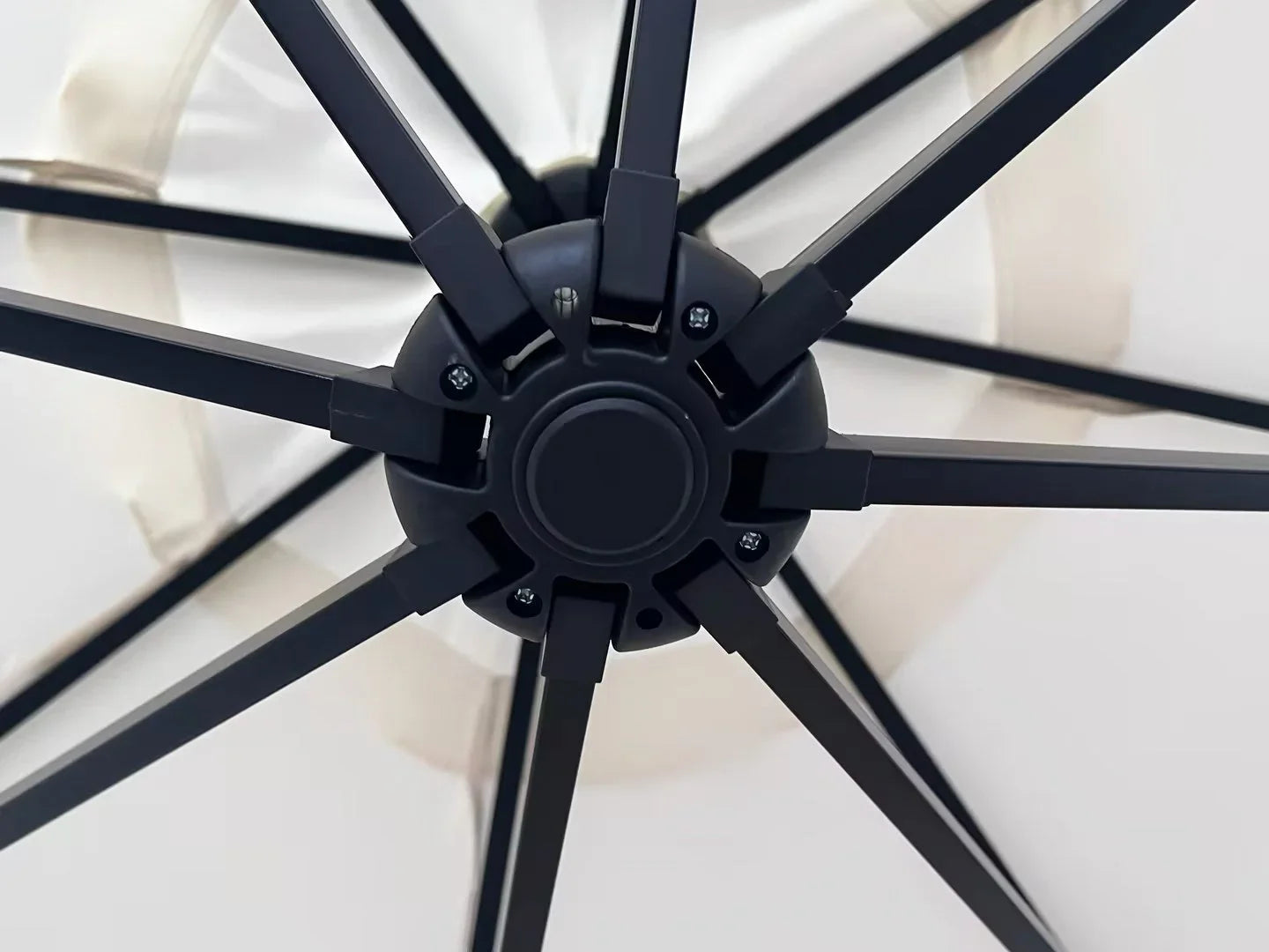 Willry Modern Outdoor 10 Ft Offset Cantilever Hanging Patio Umbrella With Solar Powered LED - Elax Furniture