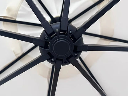 Willry Modern Outdoor 10 Ft Offset Cantilever Hanging Patio Umbrella With Solar Powered LED - Elax Furniture