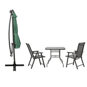 Willry Modern Outdoor 10 Ft Offset Cantilever Hanging Patio Umbrella With Solar Powered LED - Elax Furniture