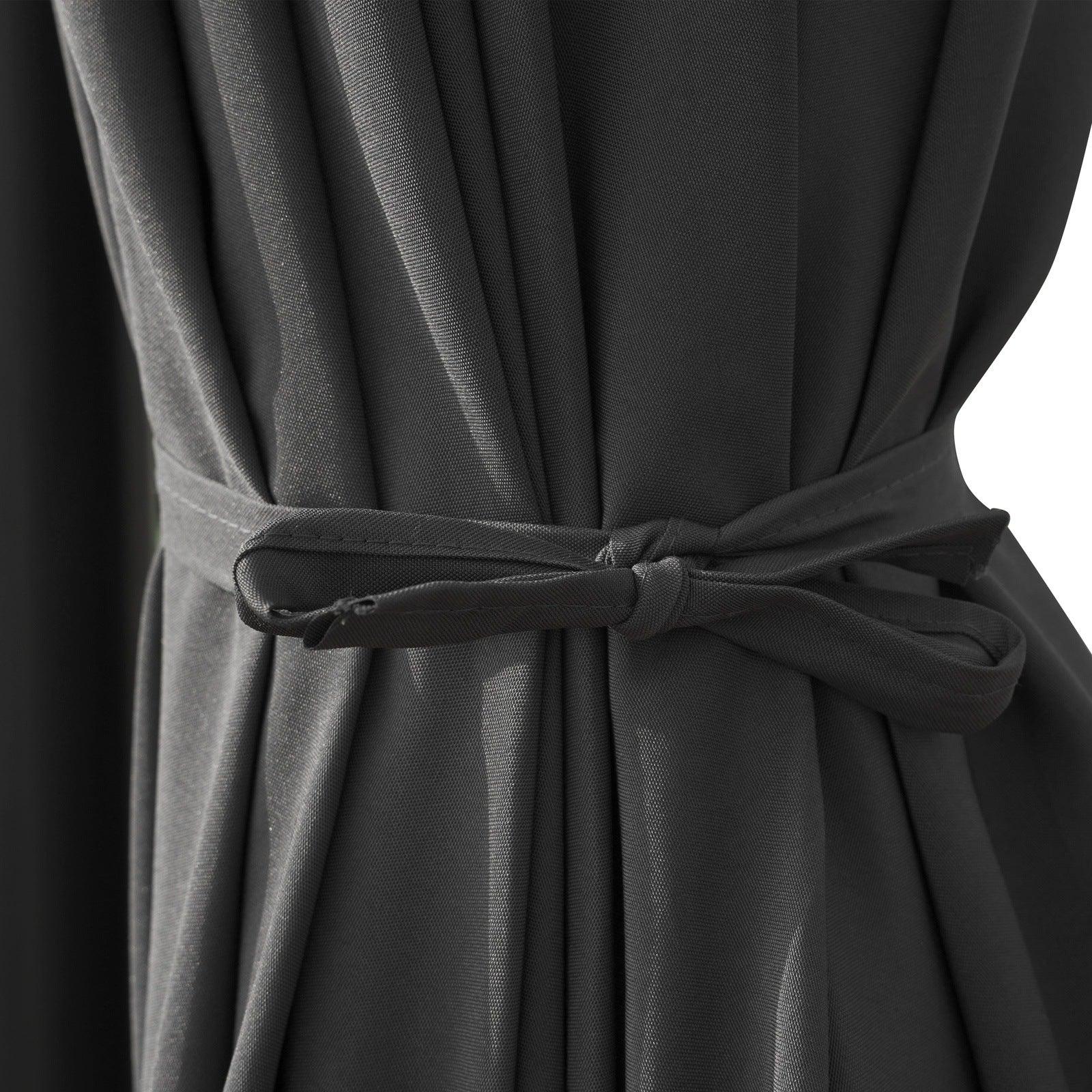 Willry Modern Outdoor 10 Ft Offset Cantilever Hanging Patio Umbrella With Solar Powered LED - Elax Furniture