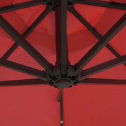 Willry Modern Outdoor 10 Ft Offset Cantilever Hanging Patio Umbrella With Solar Powered LED - Elax Furniture