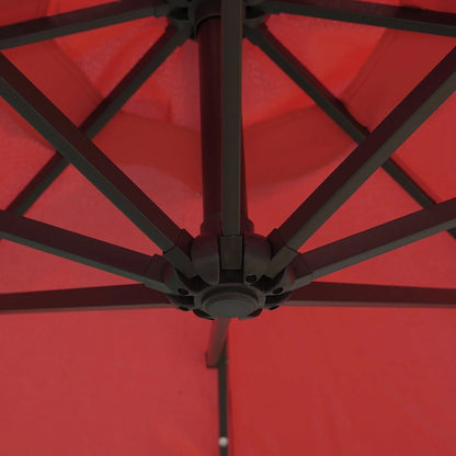 Willry Modern Outdoor 10 Ft Offset Cantilever Hanging Patio Umbrella With Solar Powered LED - Elax Furniture