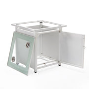 Walbrooke Aluminum Patio Conversation With Fire Pit Table & Tank Holder - Elax Furniture