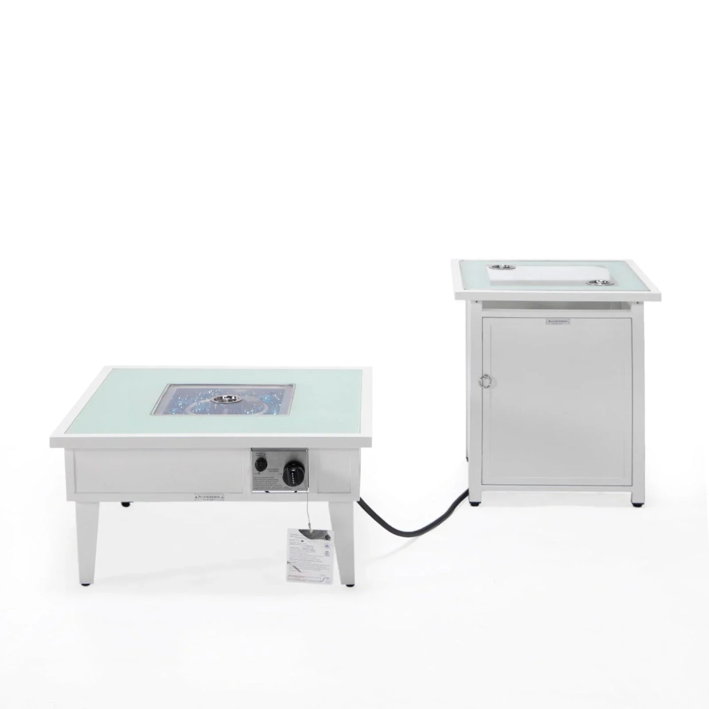 Walbrooke Outdoor Patio Square Fire Pit and Tank Holder - Elax Furniture