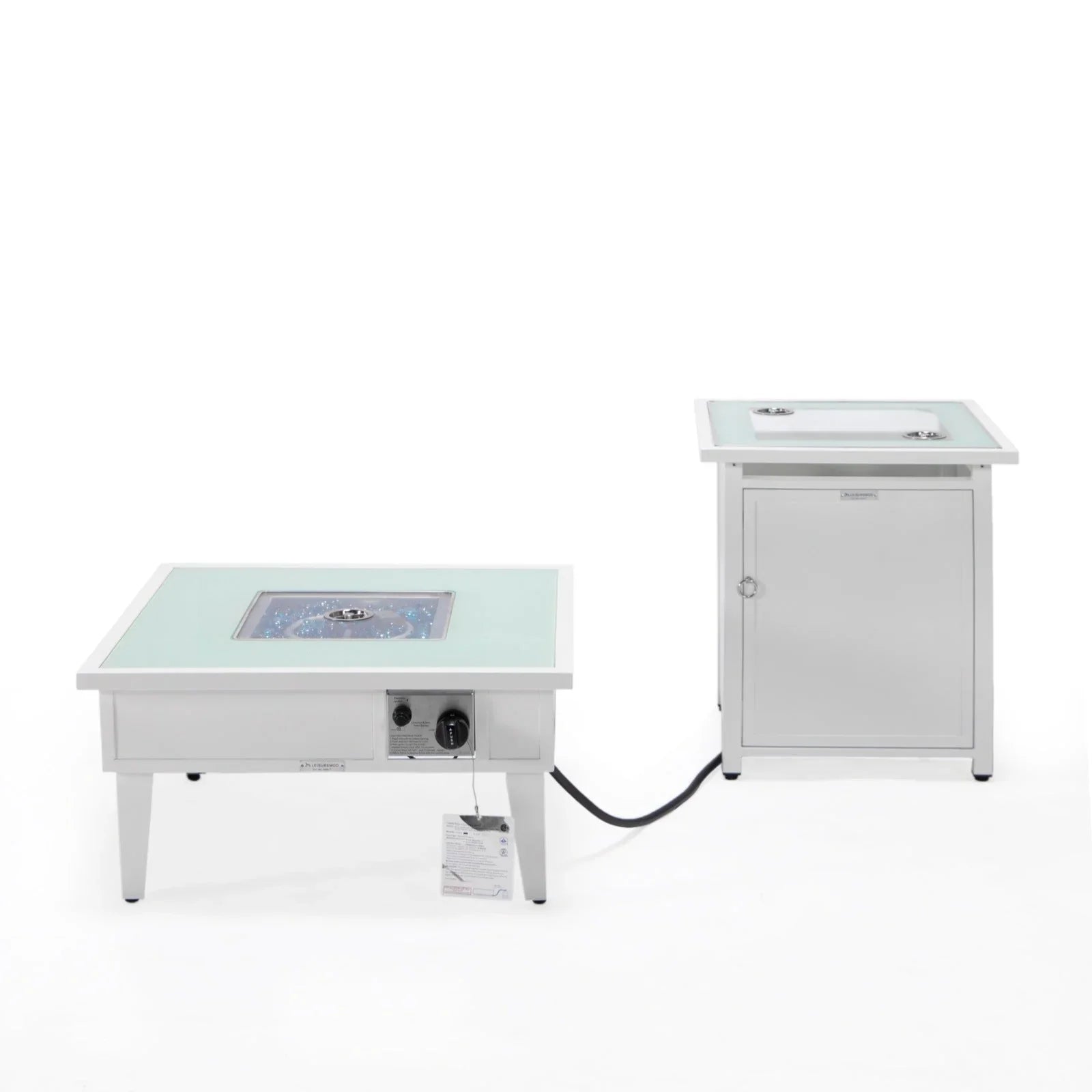 Walbrooke Outdoor Patio Square Fire Pit and Tank Holder - Elax Furniture