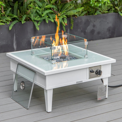 Walbrooke Outdoor Patio Square Fire Pit and Tank Holder - Elax Furniture