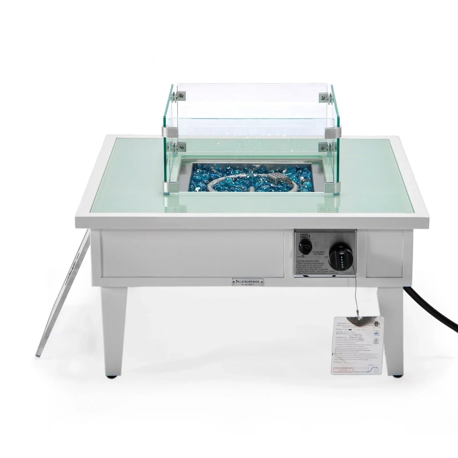 Walbrooke Modern Outdoor Square Fire Pit Table with Powder-Coated Aliuminum Frame - Elax Furniture