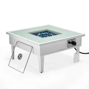 Walbrooke Modern Outdoor Square Fire Pit Table with Powder-Coated Aliuminum Frame - Elax Furniture