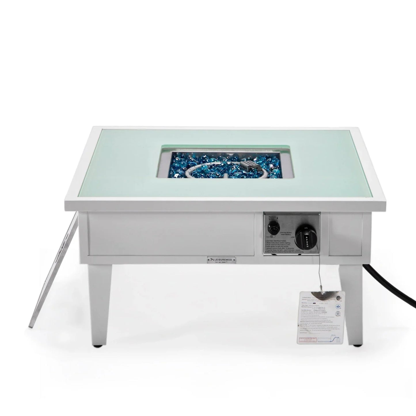 Walbrooke Modern Outdoor Square Fire Pit Table with Powder-Coated Aliuminum Frame - Elax Furniture