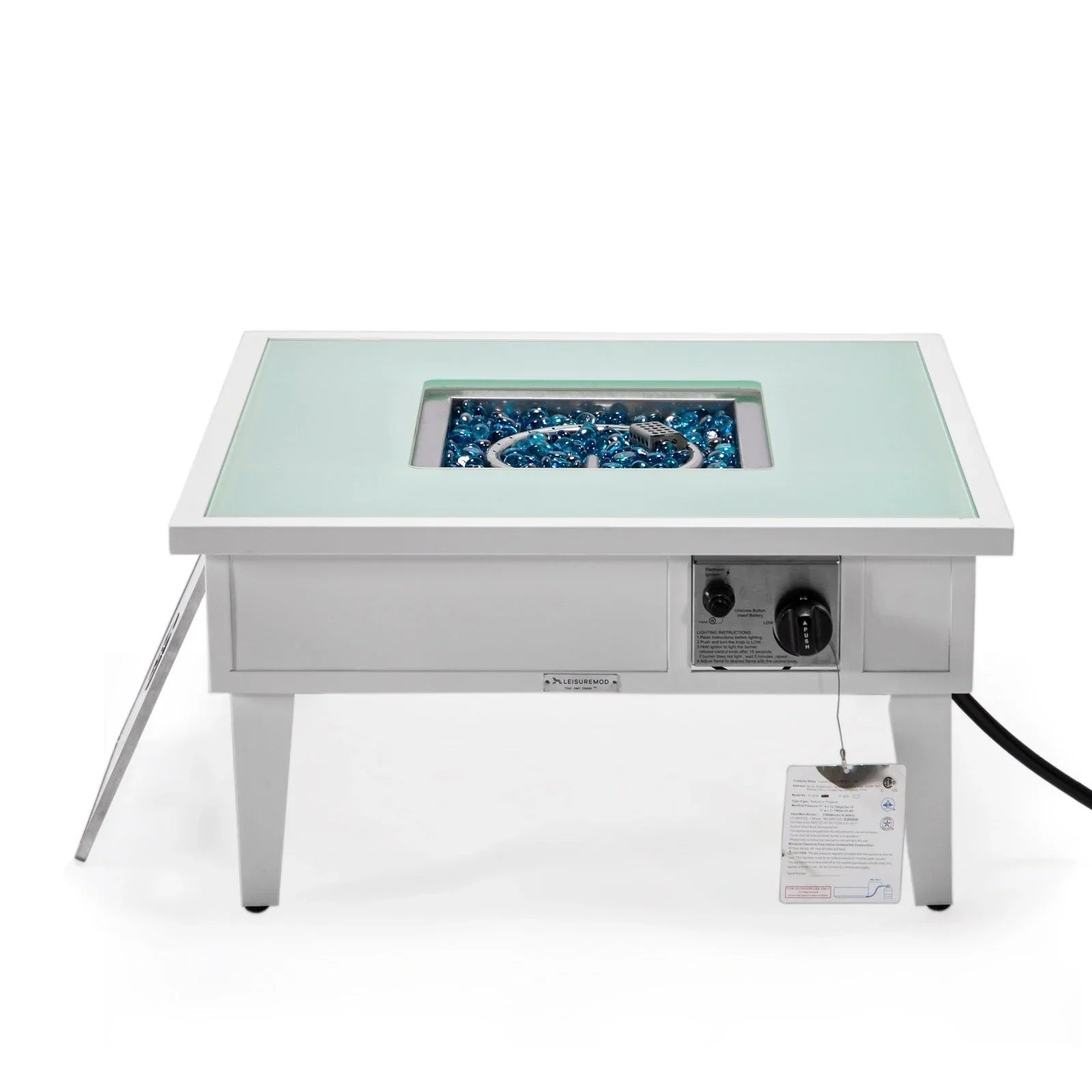 Walbrooke Modern Outdoor Square Fire Pit Table with Powder-Coated Aliuminum Frame - Elax Furniture