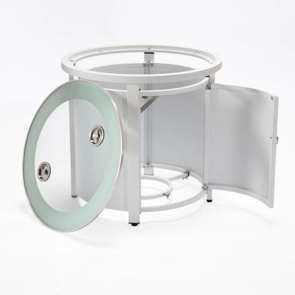 Walbrooke Aluminum Patio Conversation With Fire Pit Table & Tank Holder - Elax Furniture