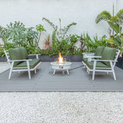 Walbrooke Aluminum Patio Conversation With Fire Pit Table & Tank Holder - Elax Furniture