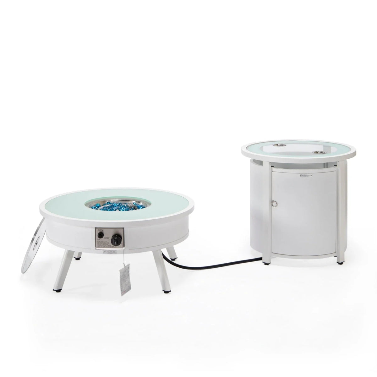 Walbrooke Outdoor Patio Round Fire Pit and Tank Holder - Elax Furniture