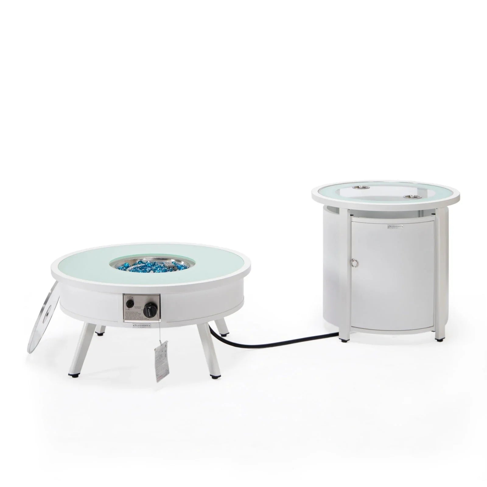 Walbrooke Outdoor Patio Round Fire Pit and Tank Holder - Elax Furniture