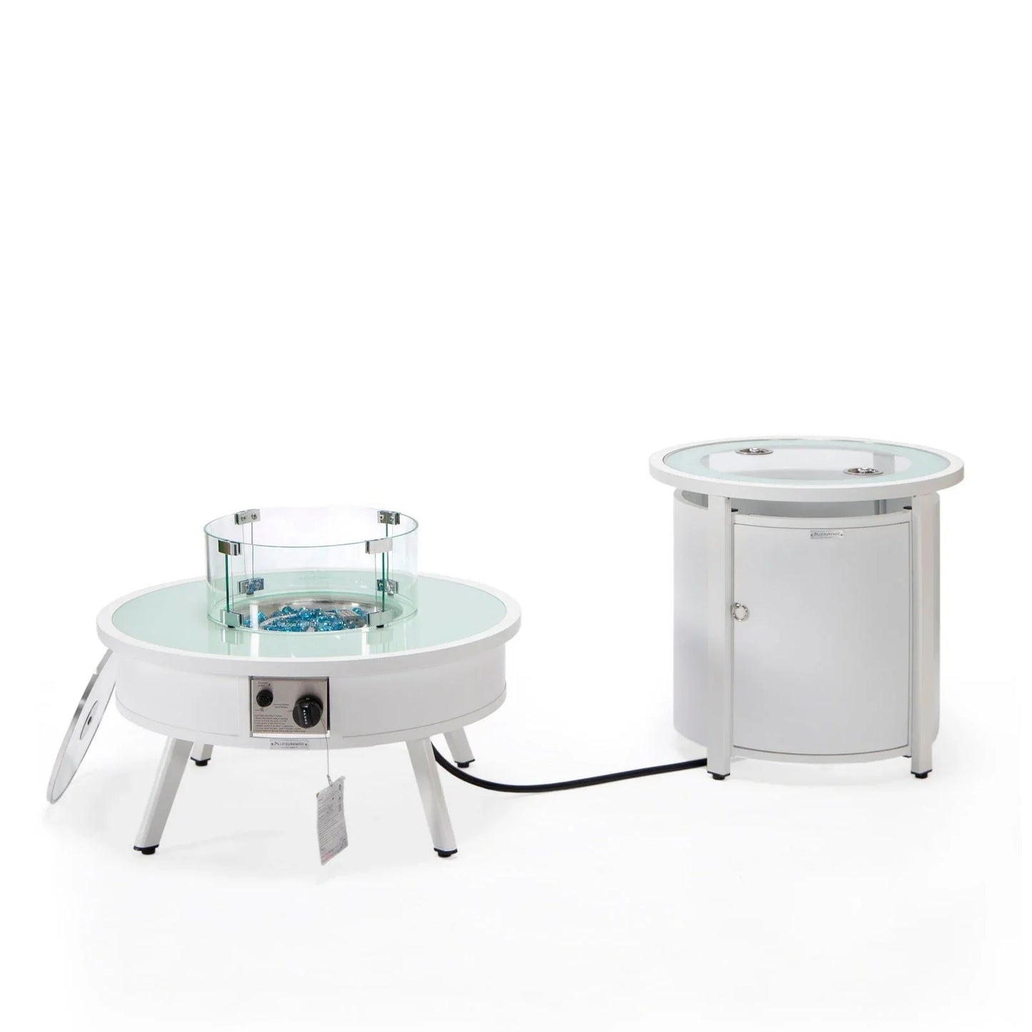 Walbrooke Outdoor Patio Round Fire Pit and Tank Holder - Elax Furniture